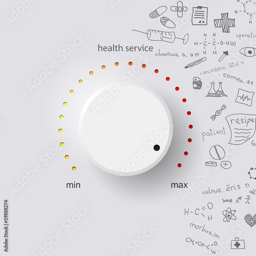 health service on gray background with medical formulas