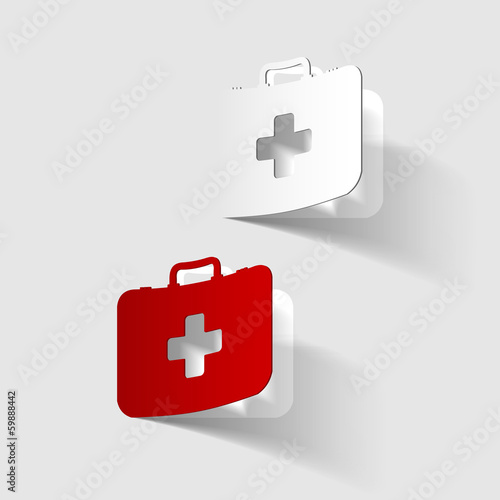 First Aid kit box, paper sticker