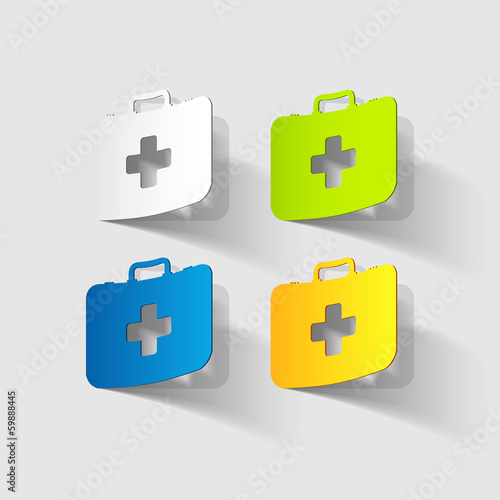 First Aid kit box, paper sticker