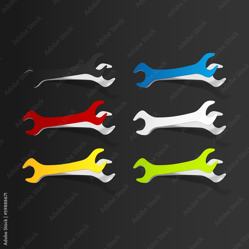 Wrench icon set