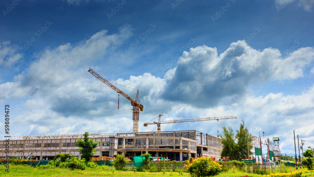 Fototapeta premium Construction site with crane