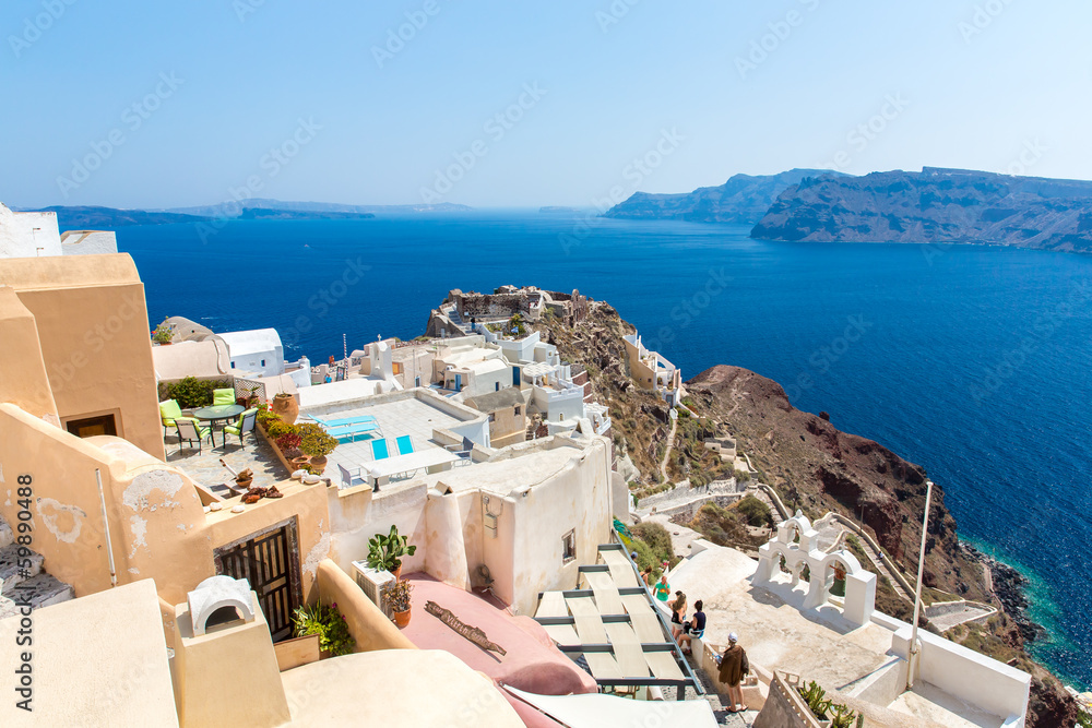View of Fira town - Santorini island,Crete,Greece
