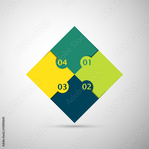 Free Download color puzzle infographic with numbers - GFXLoad