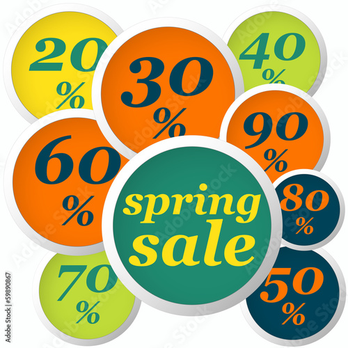 spring circle labels discount dark