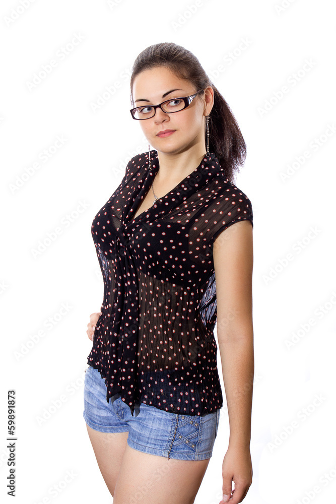 Studio portrait of a beautiful young brunette woman Studio portrait of a beautiful young brunette woman