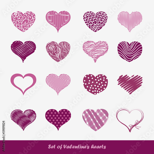 Set of Valentine's hearts