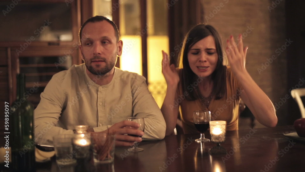 Bored young couple on bad date Bored young couple on bad date