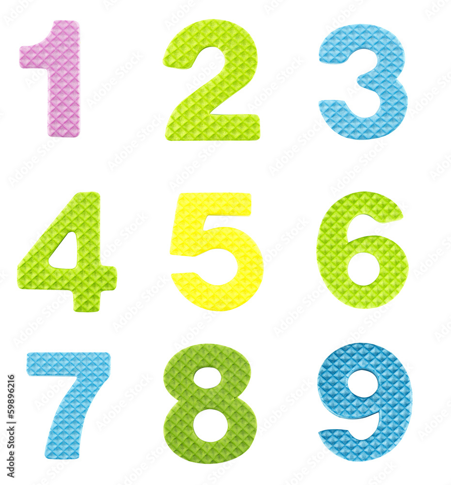 Numbers from one to nine Numbers from one to nine