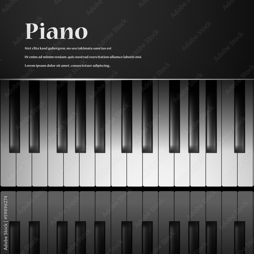 Fototapeta premium Piano keys on black background