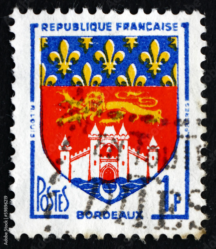 Postage stamp France 1958 Arms of Bordeaux