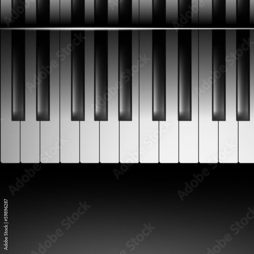 Piano keys on black background