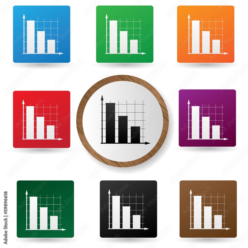 Graph down buttons,vector Graph down buttons,vector