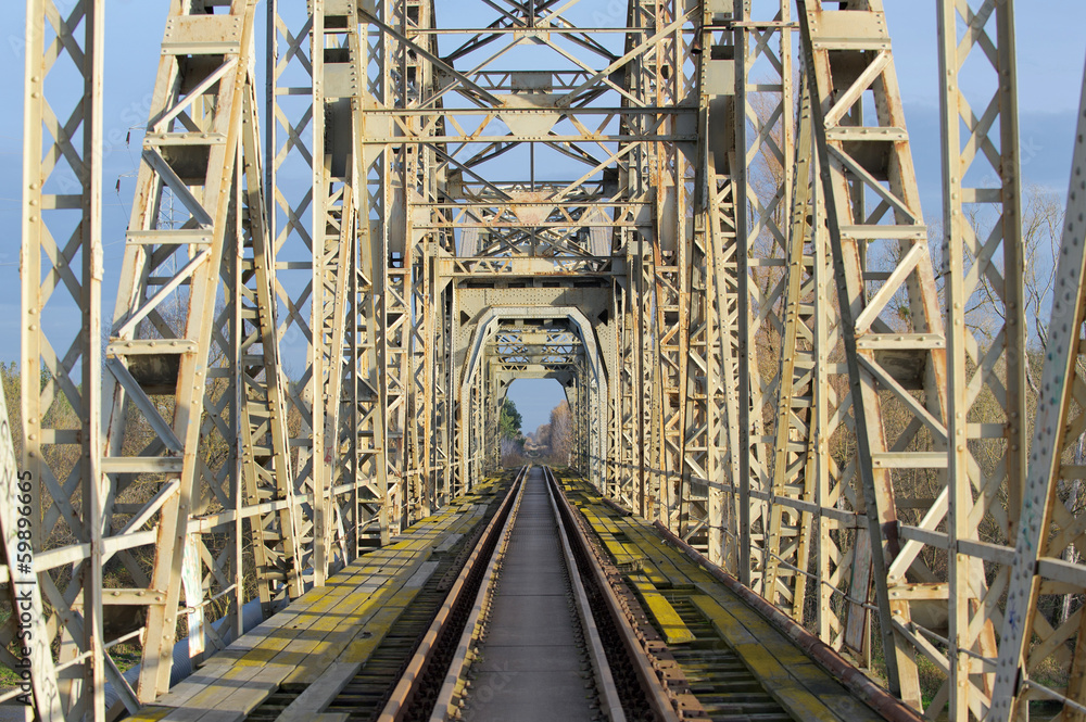 Steel railway bridge