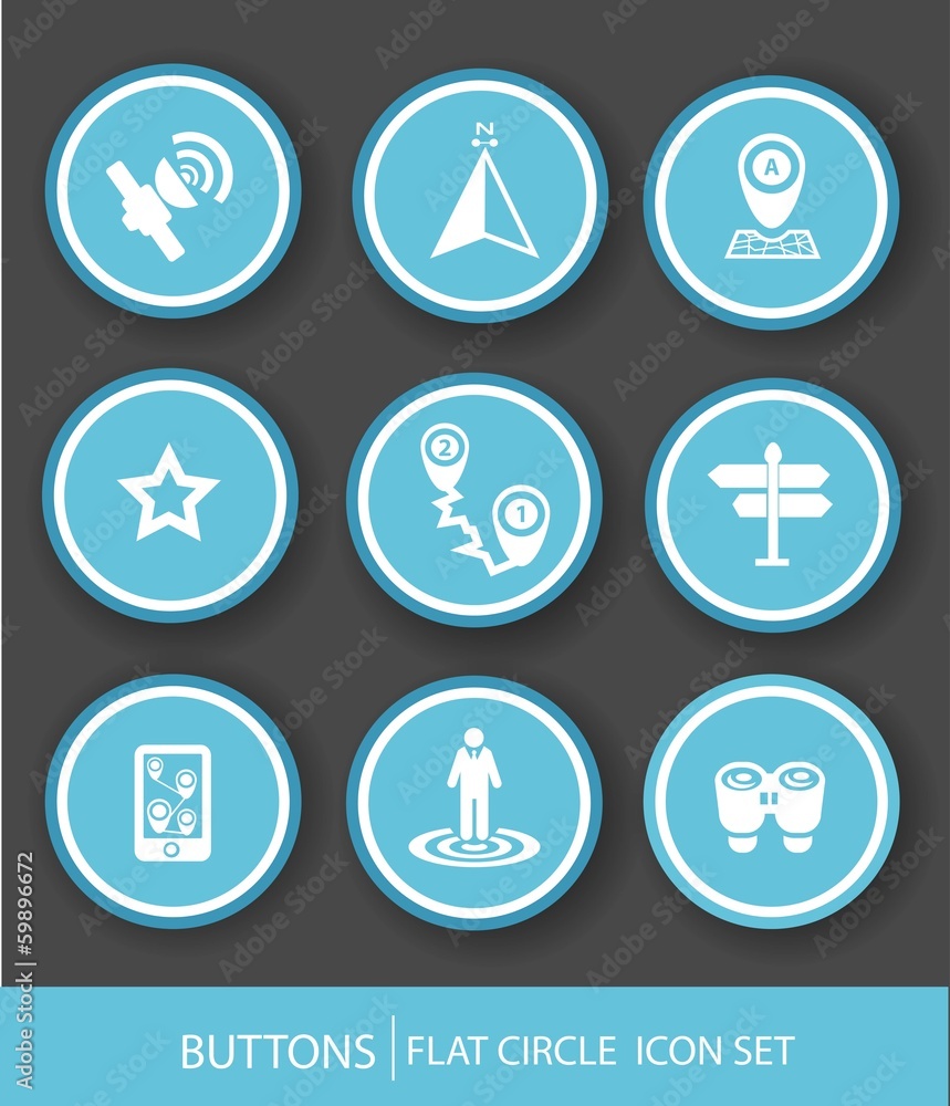 Navigator icons,Blue version,vector Navigator icons,Blue version,vector