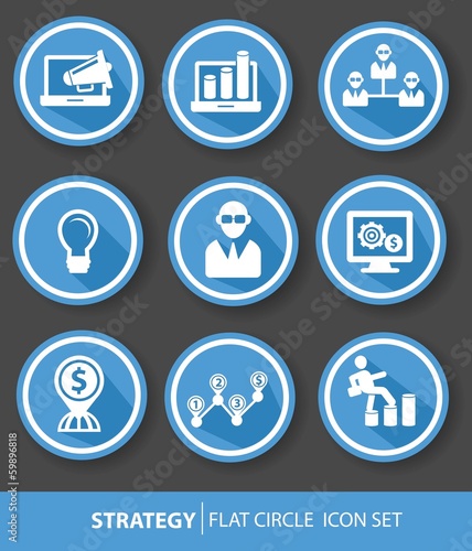 Strategy,Business buttons,Blue version,vector