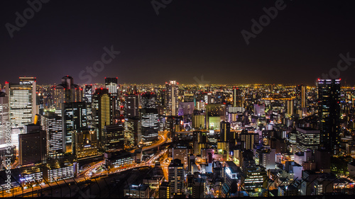 Night view at Osaka Japan, on the top of Umeda Sky Building