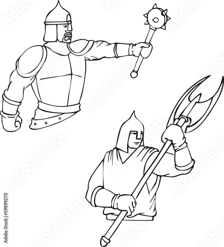 Russian bogatyrs - hero warriors