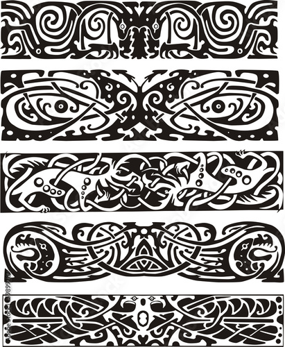 Animalistic knot designs in celtic style