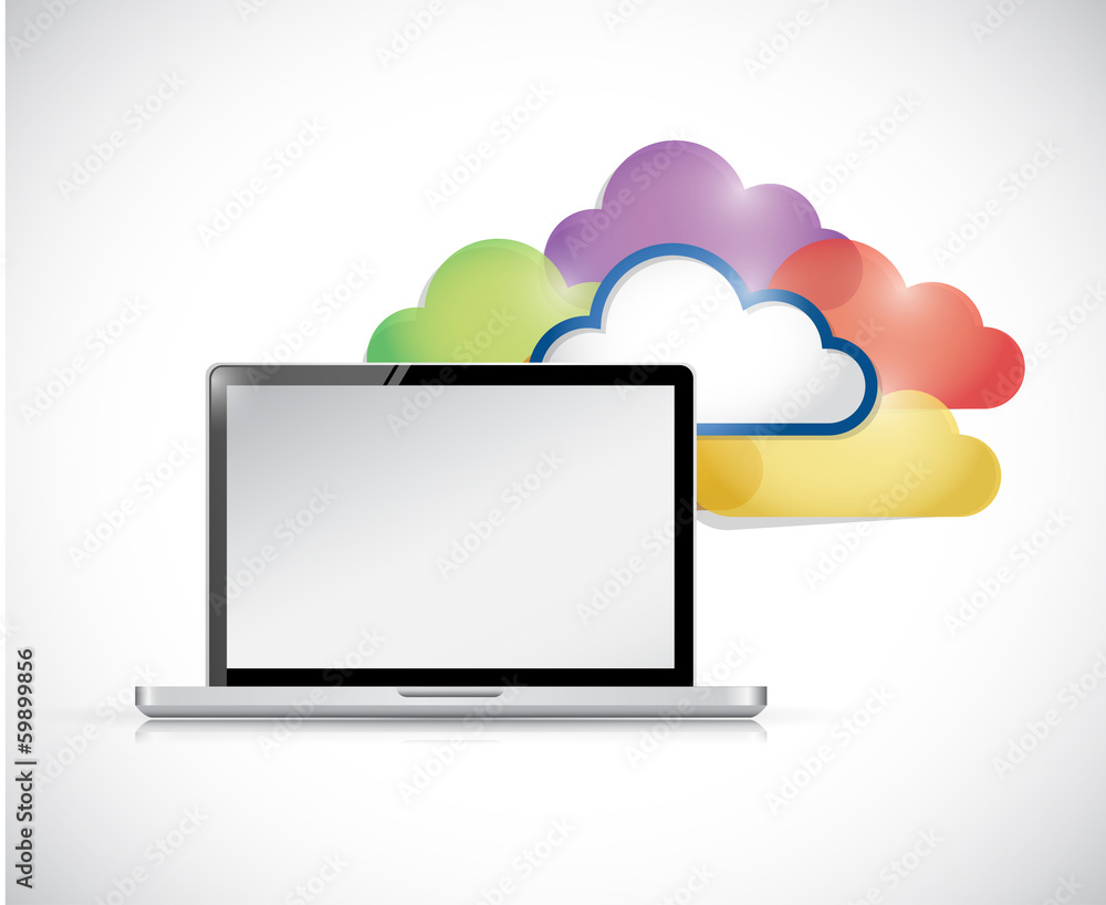 computer cloud computing connection illustration computer cloud computing connection illustration