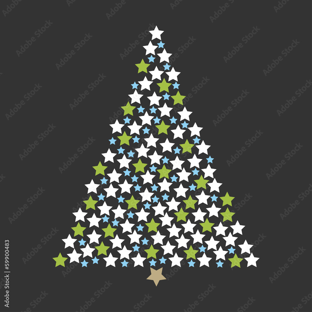Christmas tree made of many stars dark Christmas tree made of many stars dark