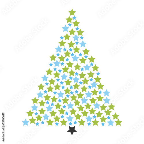 Christmas tree made of many stars light