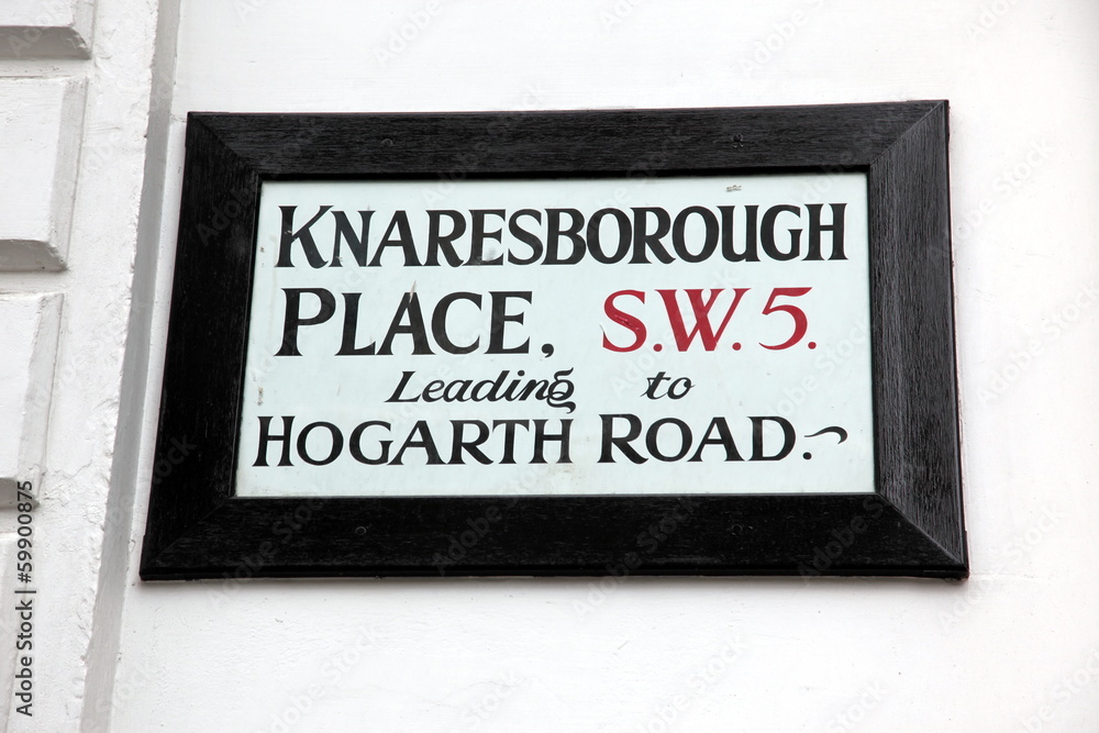 London Street Sign, Hogarth Road, Knaresborough Place London Street Sign, Hogarth Road, Knaresborough Place