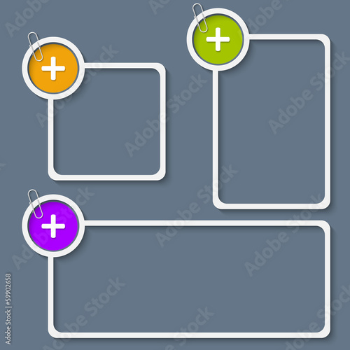 Free Download set of three white frame for any text with plus sign and paper c - GFXLoad