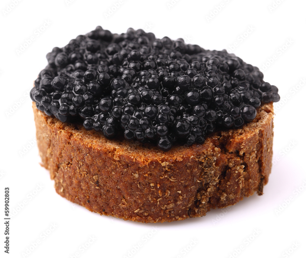 Rye bread with caviar.