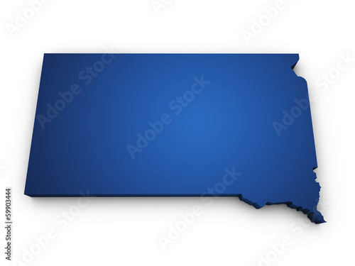 Map Of South Dakota 3d Shape photo