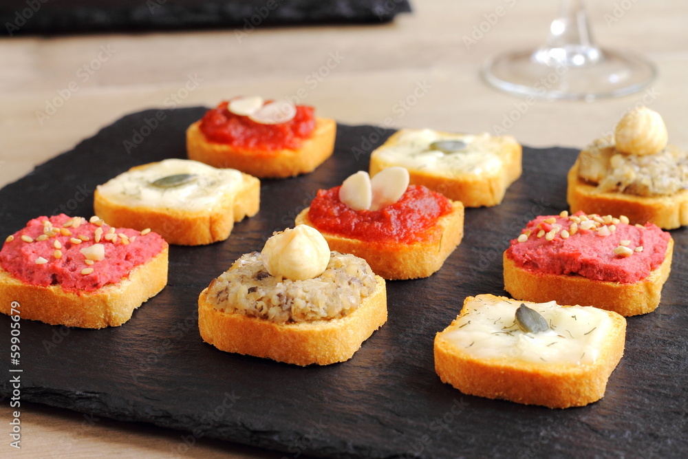 Assortment of canapes Assortment of canapes