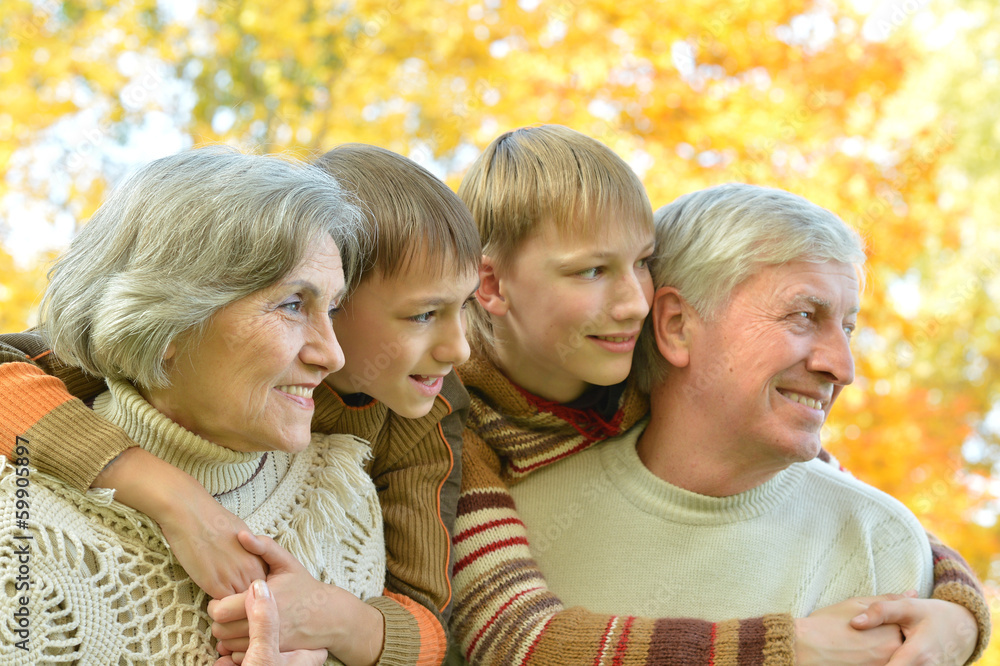 Fototapeta premium Friendly family walking
