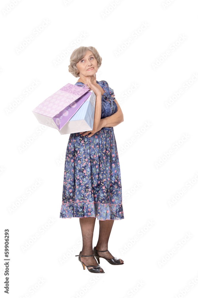 Nice old woman shopping