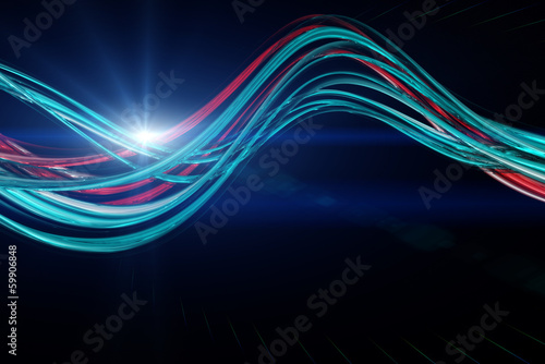 Futuristic wave background design with lights and space for text