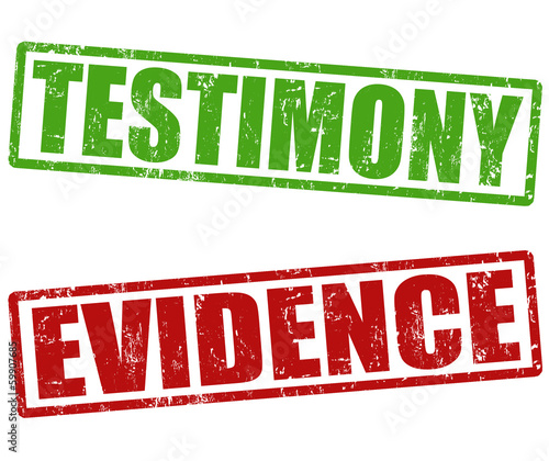 Testimony and evidence stamps