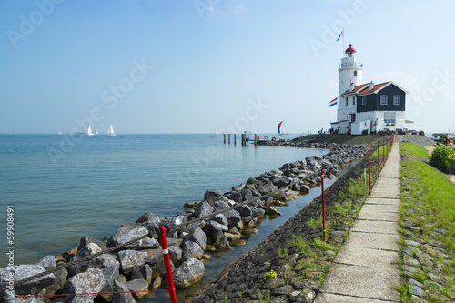 The road to lighthouse, Marken, the Netherlands