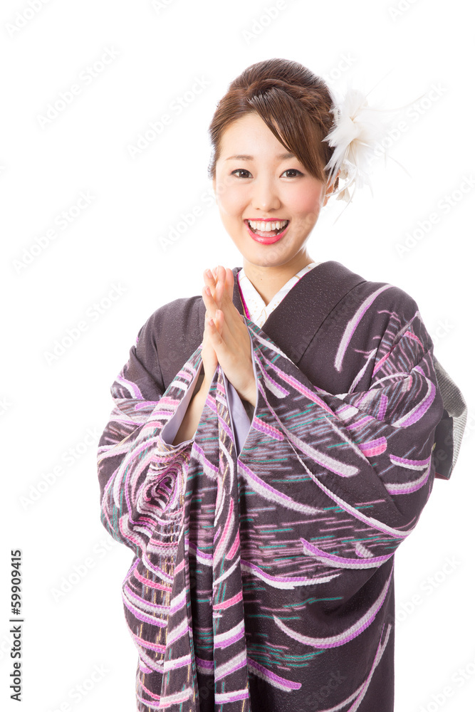 japanese kimono woman on white background japanese kimono woman on white background