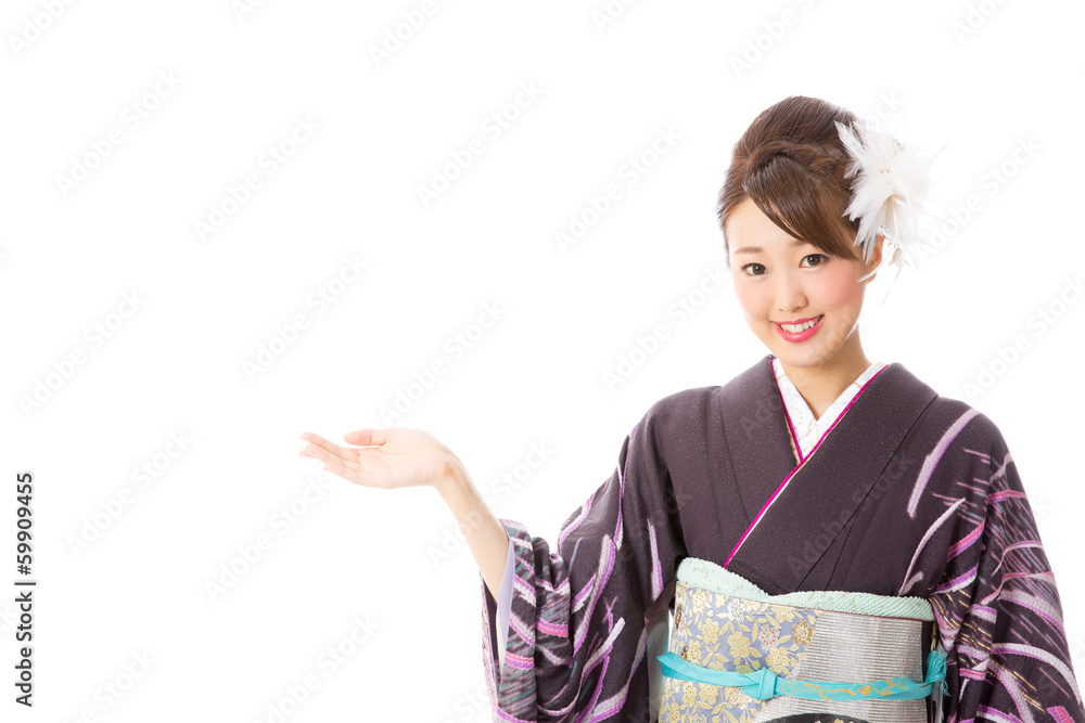 japanese kimono woman on white background japanese kimono woman on white background