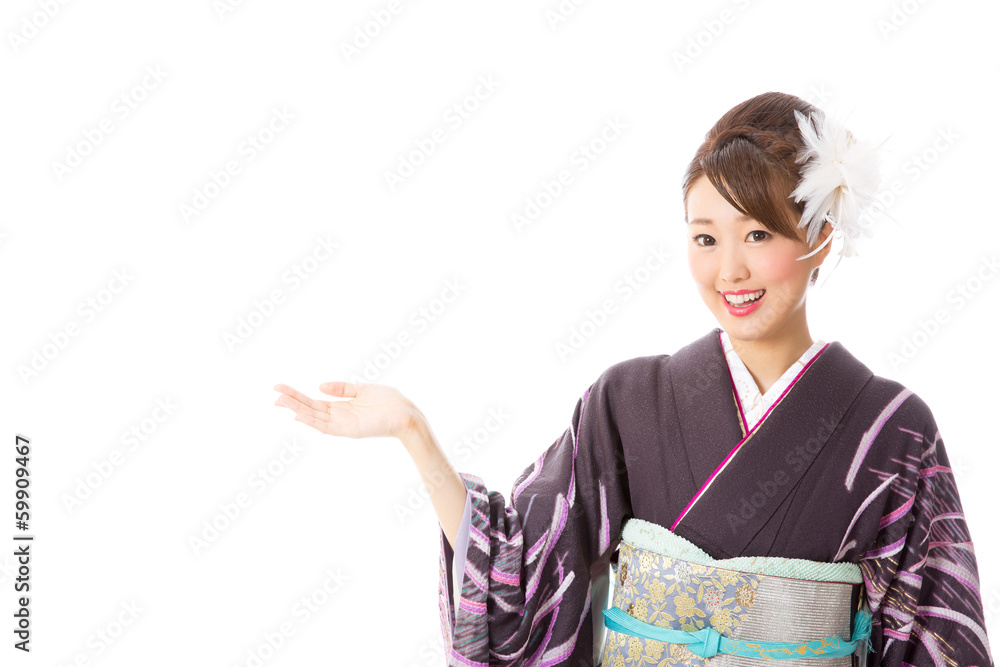 japanese kimono woman on white background japanese kimono woman on white background