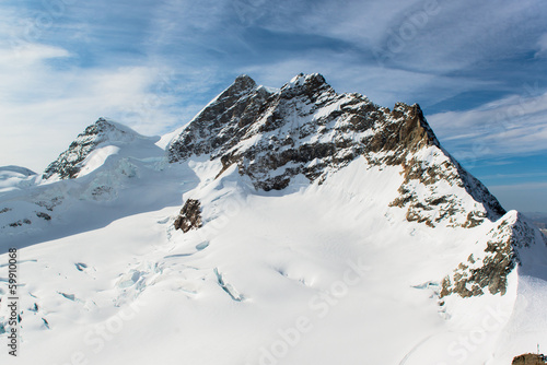 Alpine Alps mountain landscape at Jungfraujoch