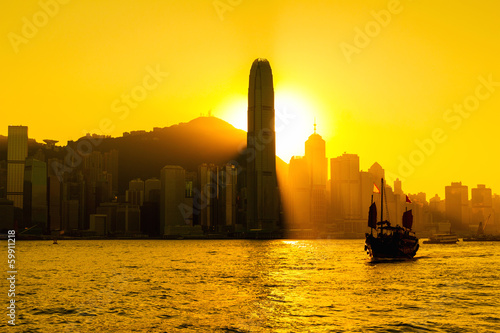 Photography Silhouette of Hong Kong city