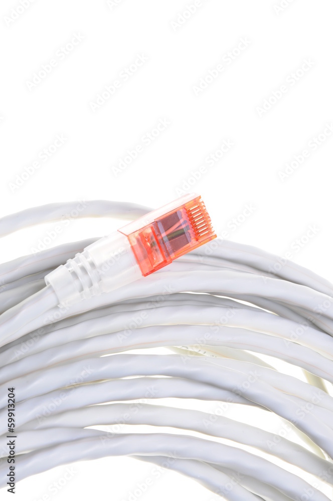 Network computer cable isolated on white background Network computer cable isolated on white background