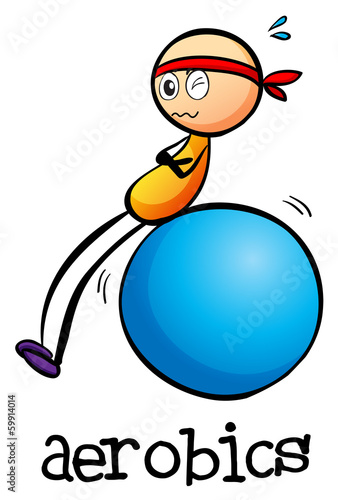 A stickman doing an aerobics