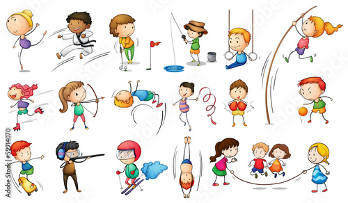 Kids engaging in different sports