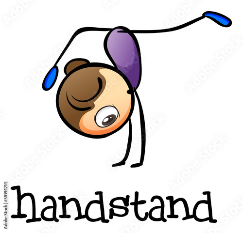 A woman doing a handstand