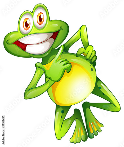 A very smiling frog