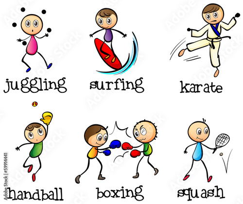 Six different sports
