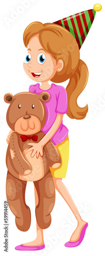 Fototapeta Naklejka Na Ścianę i Meble -  A lady holding a bear
