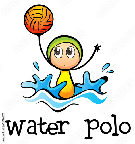 A stickman playing water polo