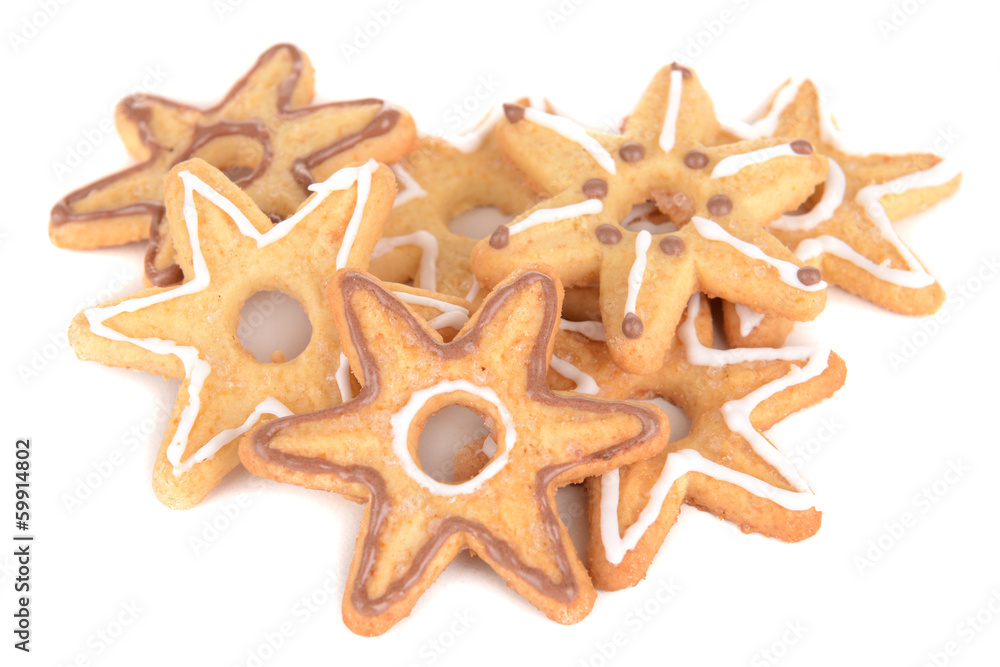 Delicious Christmas cookies isolated on white Delicious Christmas cookies isolated on white
