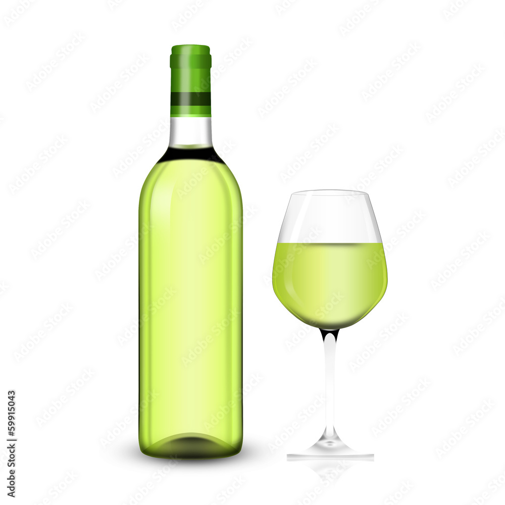 wine bottle with clear glass and bright content illustration wine bottle with clear glass and bright content illustration